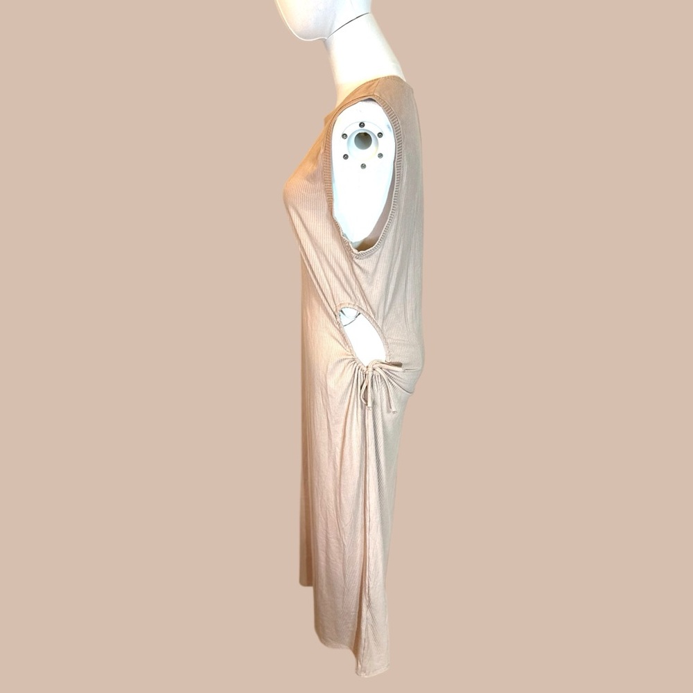 Olive and Oak NWT size XL Tan ribbed cut out tank maxi dress - Picture 3 of 15